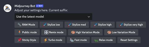 Midjourney guide to Settings and Presets