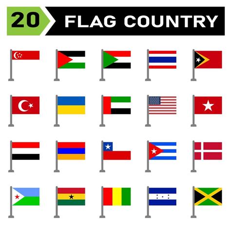 Flag country icon set include country, flag, s…