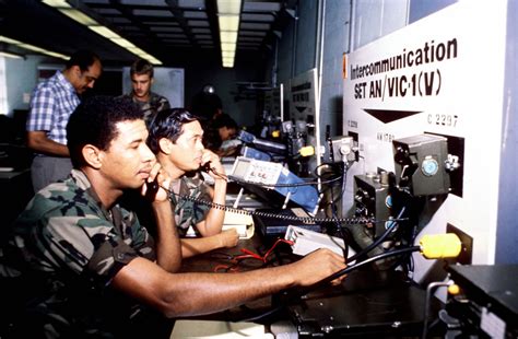Students at the US Army Signal Center get hands-on experience with an ...