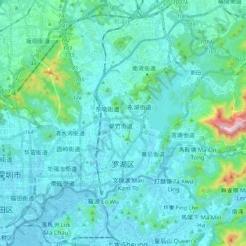 罗湖区地形图、海拔、地势